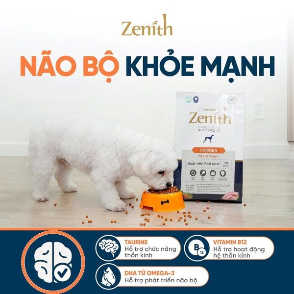 Zenith-Hạt Mềm Cho Chó Trưởng Thành Premium-Vị Gà-1kg