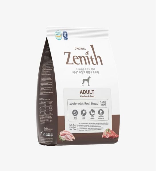 ZENITH ORIGINAL-Hạt Mềm Cho Chó Trưởng Thành-Vị Gà & Bò-1.2kg