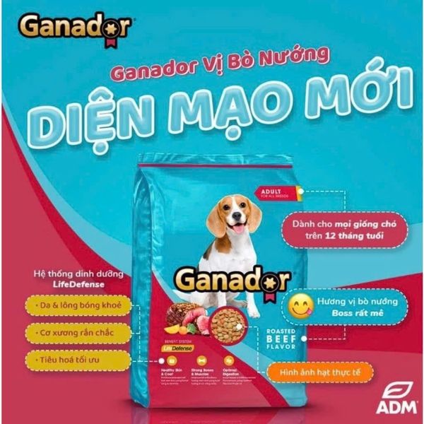 Thức Ăn Hạt Cho Chó Trưởng Thành Ganador Adult-Vị Bò Nướng-3kg/10kg/20kg