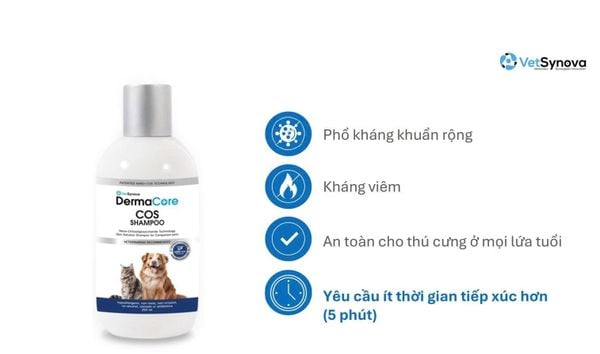 Dầu Tắm DermaCore COS Shampoo Hỗ Trợ Chăm Sóc Da Viêm & Nấm Da (250ml)
