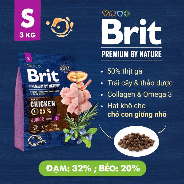 Brit Premium by Nature Junior S – Hạt cho chó con cỡ nhỏ (3kg)