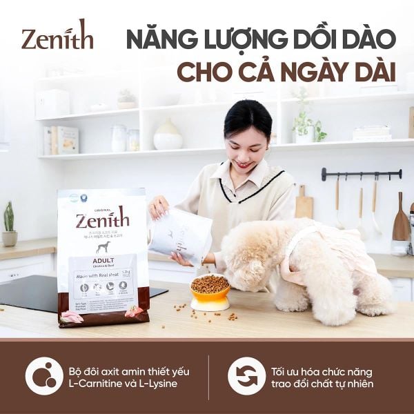ZENITH ORIGINAL-Hạt Mềm Cho Chó Trưởng Thành-Vị Gà & Bò-1.2kg