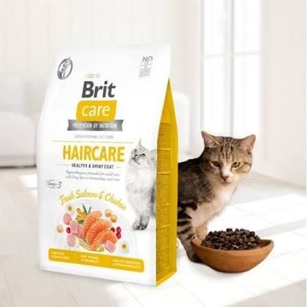 Brit Care Cat Haircare & Shiny Coat – Hạt khô hỗ trợ lông bóng mượt & kiểm soát búi lông 400g/2kg/7kg