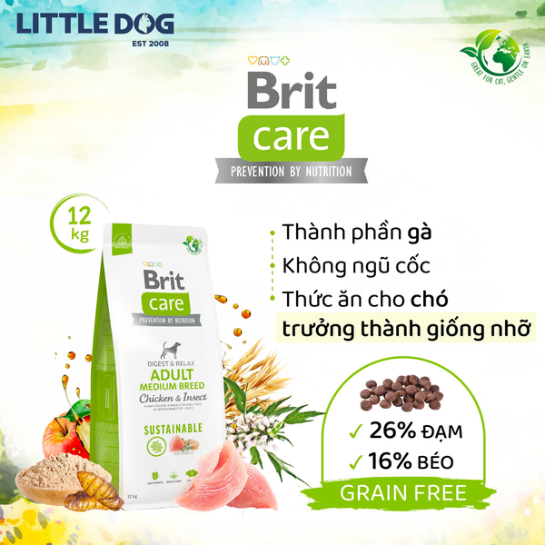Brit Care Dog Sustainable Adult Medium Breed (Chicken & Insect) 3kg