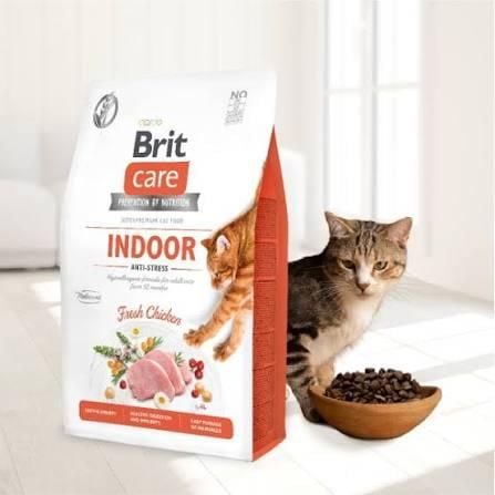 Brit Care Cat Indoor Anti-Stress – Hạt khô cho mèo trong nhà, hỗ trợ giảm căng thẳng ( Chicken) 400g/7kg