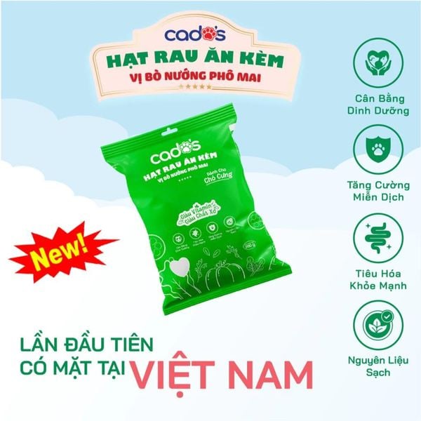 CaDo's Hạt Rau Củ Ăn Kèm-Vị Bò Nướng Phô Mai Cho Chó