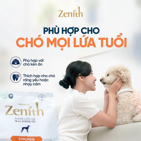 Zenith-Hạt Mềm Cho Chó Trưởng Thành Premium-Vị Gà-1kg
