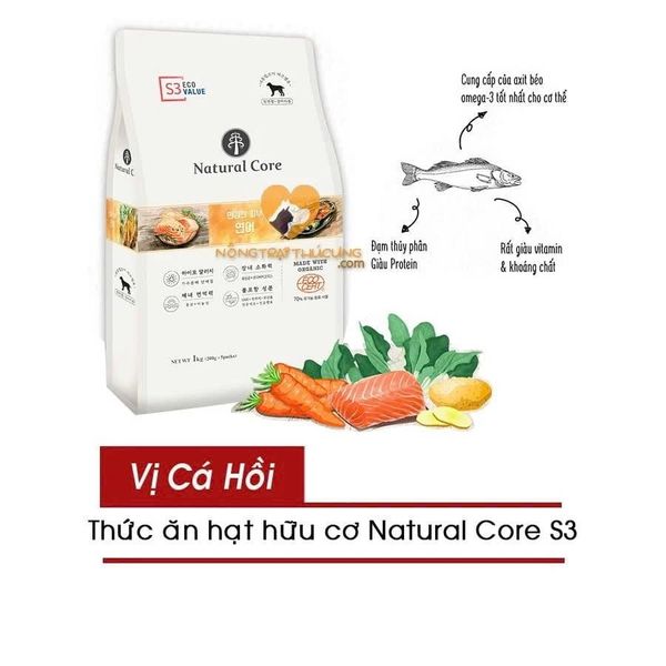 Natural Core S3 Hạt Hữu Cơ Cho Chó-Vị Cá Hồi-1kg/6kg