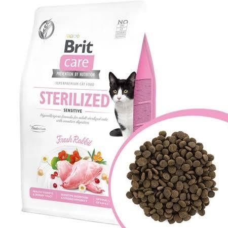 Brit Care Cat Sterilized Sensitive – Hạt khô cho mèo triệt sản, tiêu hóa nhạy cảm (Rabbit) 400g/2kg/7kg