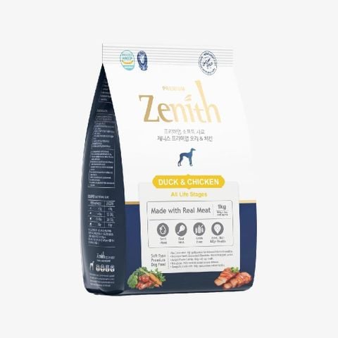 Thức Ăn Hạt Mềm Cho Chó Trưởng Thành - Zenith Premium  - Vị Vịt&Gà  - 1kg