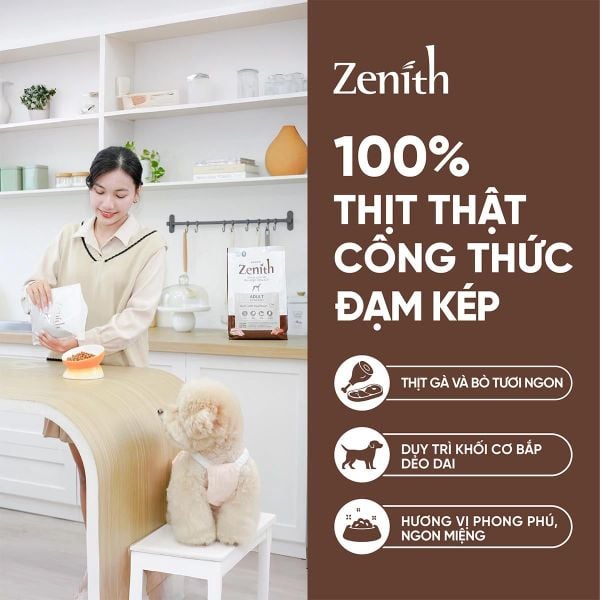 ZENITH ORIGINAL-Hạt Mềm Cho Chó Trưởng Thành-Vị Gà & Bò-1.2kg