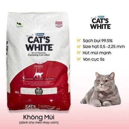 Cát Vệ Sinh Cho Mèo - Cat's White - Cát Đất Sét 20L (17kg)