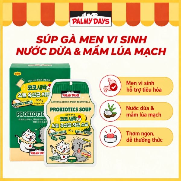 Palmy Days - Pate Cho Chó Mèo - Bổ Sung Men Vi Sinh - Vị Gà 50g