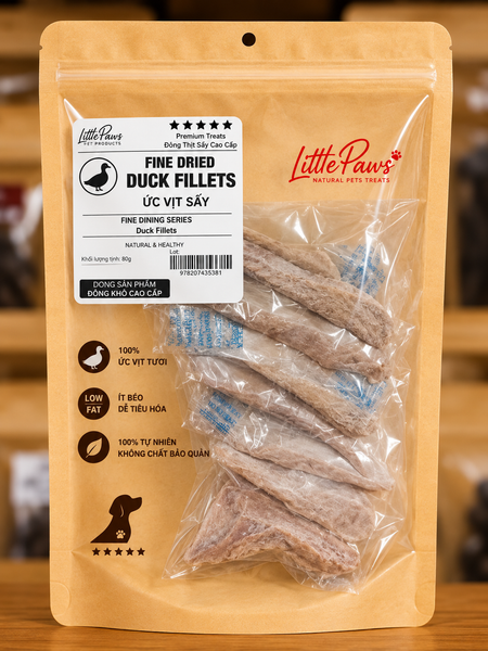 Little Paws - Ức Vịt Sấy Nguyên Miếng 80g