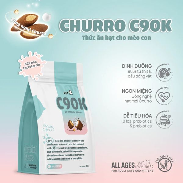 PetQ - Thức ăn hạt cho mèo Churro C90K 1kg