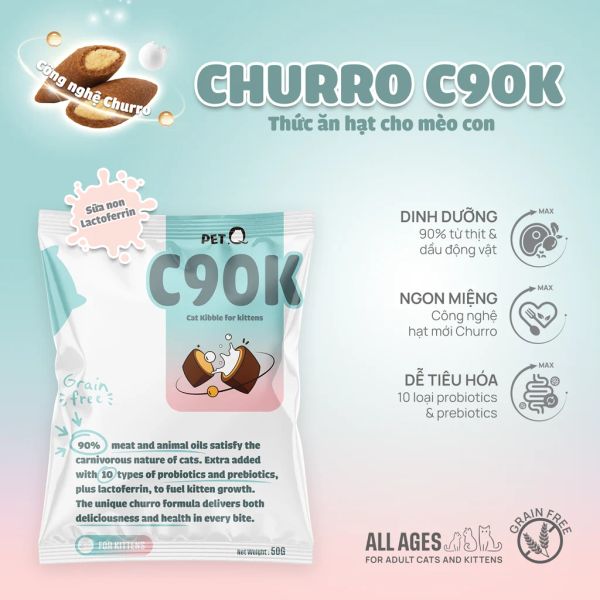 PetQ - Thức ăn hạt cho mèo Churro C90K 1kg
