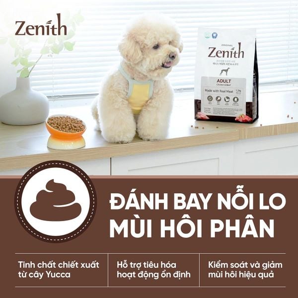 ZENITH ORIGINAL-Hạt Mềm Cho Chó Trưởng Thành-Vị Gà & Bò-1.2kg
