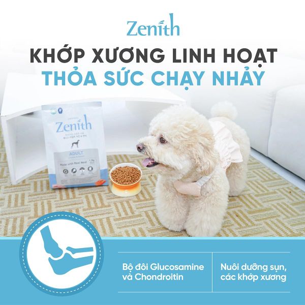 Thức Ăn Hạt Mềm Cho Chó Trưởng Thành - ZENITH ORIGINAL - Vị Gà & Cá Hồi - 1.2kg