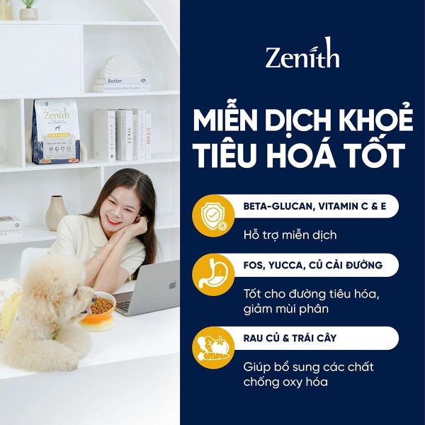 Thức Ăn Hạt Mềm Cho Chó Trưởng Thành - Zenith Premium  - Vị Vịt&Gà  - 1kg