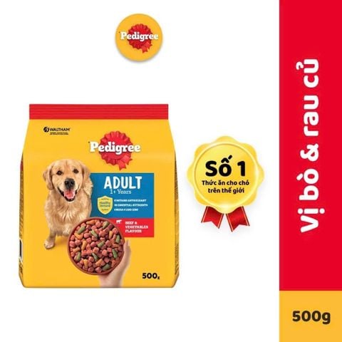 Pedigree-Hạt Khô Cho Chó Trưởng Thành-Bò&Rau Củ 1.5kg/3kg