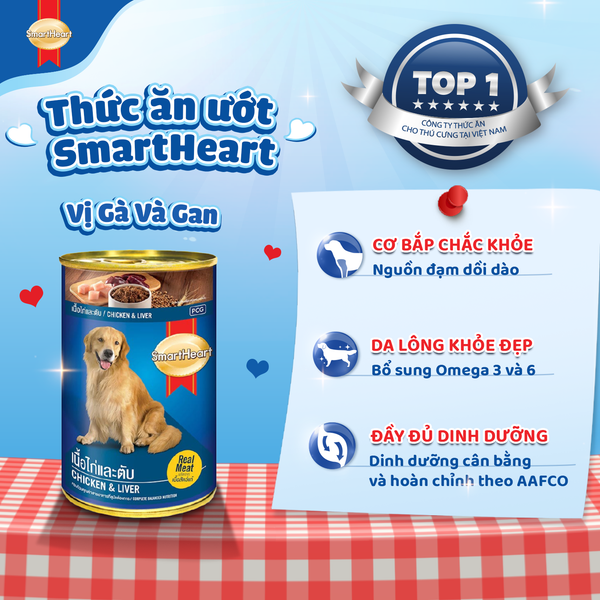 Smartheart Pate Vị Thịt Gà Và Gan - Chicken&Liver For Adult Dog 400g