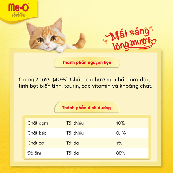 Me-o Delite Pate Lon Vị Cá Ngừ Nấu Sốt - Tuna In Gravy 80g