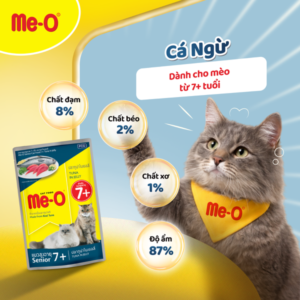 Me-O Pate Vị Cá Ngừ Dành Cho Mèo Từ 7 Tuổi - Tuna For Senior 7+
