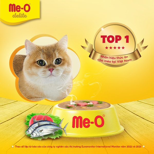 Me-o Delite Pate Lon Vị Cá Ngừ Nấu Sốt - Tuna In Gravy 80g