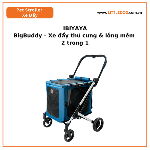 Ibiyaya - BigBuddy – Xe đẩy thú cưng & lồng mềm 2 trong 1