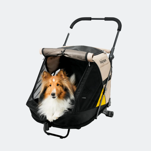 Ibiyaya - Minika 3-in-1 – Xe đẩy thú cưng, rơ-moóc xe đạp & lồng mềm gấp gọn