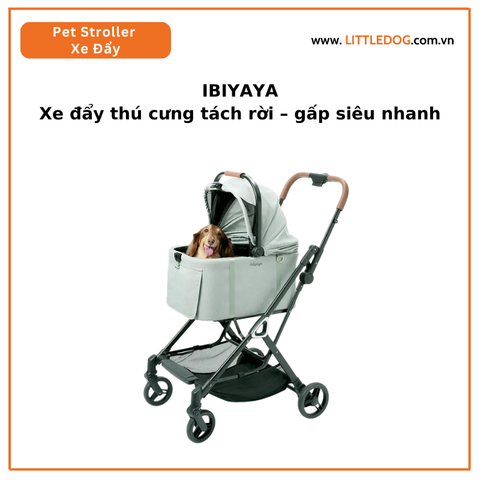 Ibiyaya - Xe đẩy thú cưng tách rời – gấp siêu nhanh