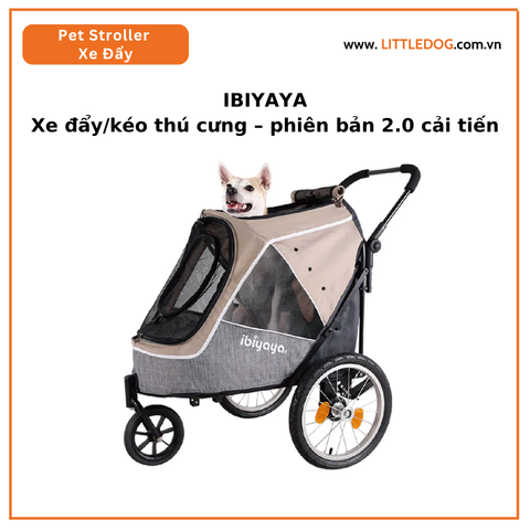 IBIYAYA Xe đẩy/kéo thú cưng – phiên bản 2.0 cải tiến