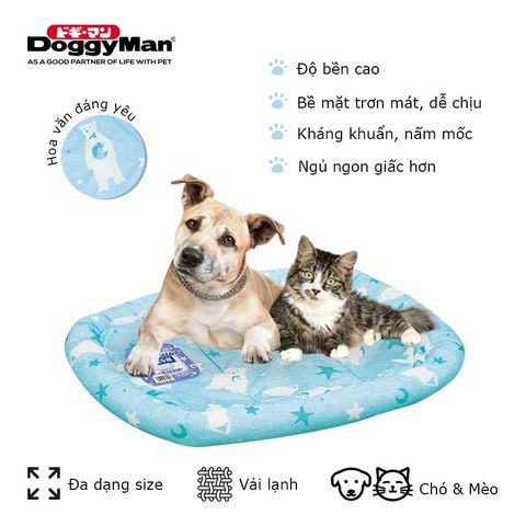DoggyMan Nệm Giường Gấu Trắng Vải Lạnh Cho Chó Mèo