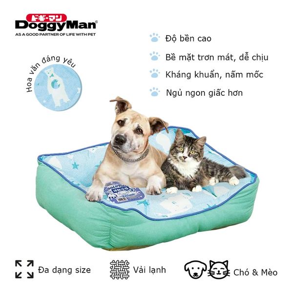 DoggyMan - Nệm Vải Lạnh Cho Thú Cưng Họa Tiết Gấu Trắng S/M