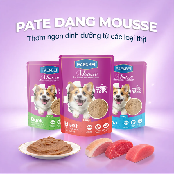 Faenbei Pate Cho Chó Dạng Mousse 130g