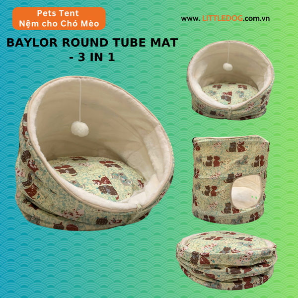 BAYLOR ROUND TUBE MAT - 3 IN 1 (Nệm ổ gấp gọn)