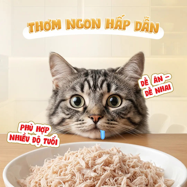 CattyMan - Ức Gà Hấp Xé Nhỏ 60g