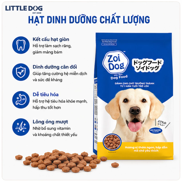 Thức ăn hạt khô Zoi Dog Food Adult Mix Flavor 1kg/20kg