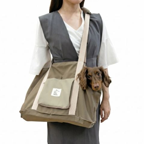 DoggyMan - Túi Vận Chuyển Thú Cưng Đeo Vai Nâu/ Xanh