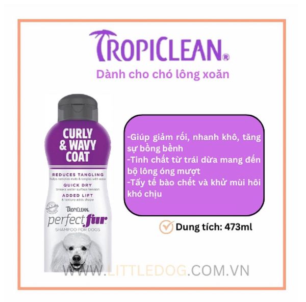 Tropiclean PerfectFur Sữa Tắm Gội Dành Cho Chó Lông Xoăn 473ml