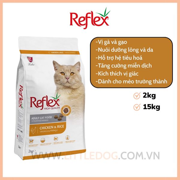 Reflex Mèo Trưởng thành vị Gà& gạo- Chicken & Rice Adult Cat (2Kg)
