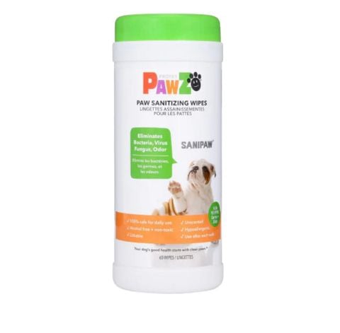 Pawz Dog Sanipaw Wipes - Khăn ướt lau chân cho chó 60 tờ