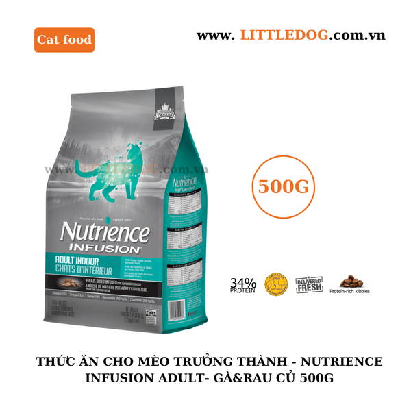 Thức Ăn Hạt Cho Mèo Trưởng Thành - Nutrience Infusion - Vị Thịt Gà Và Rau Củ - 500g/2.27kg/5kg