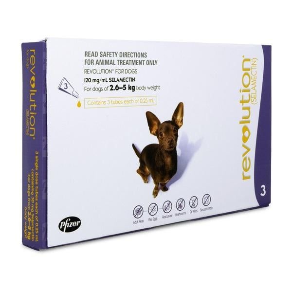 Revolution 2.6 - 5kg trị ký sinh trong ngoài cho chóRevolution 2.6 - 5kg trị ký sinh trong ngoài cho chó