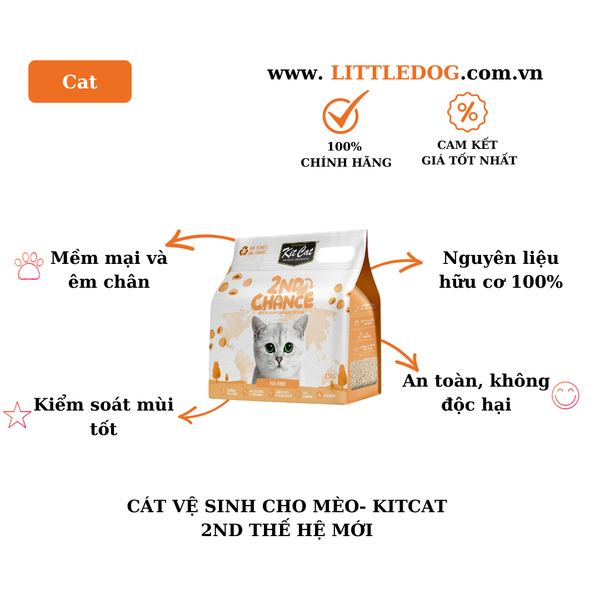 Cát vệ sinh hữu cơ cho mèo- KitCat 2nd thế hệ mới-7L