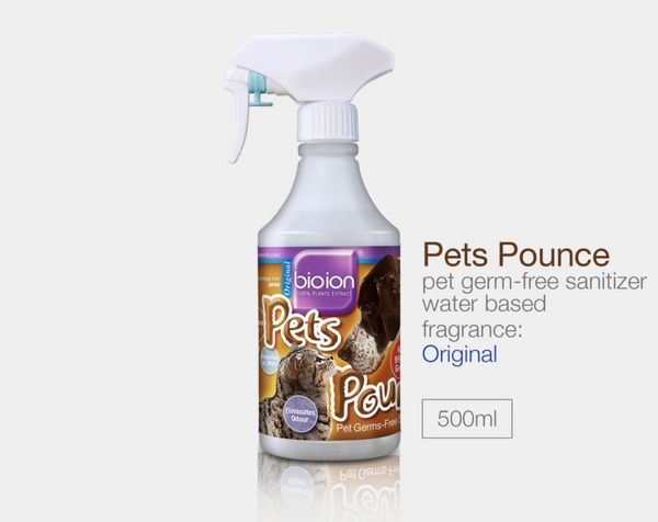 Chai Xịt Bioion Pets Pounce - Khử Trùng, Khử Mùi Cho Thú Cưng 500ml