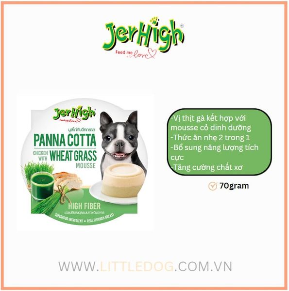 Jerhigh Panna Cotta - Thịt Gà dạng thạch & Rau củ