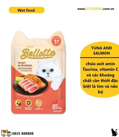 BELLOTTA VỊ CÁ NGỪ&CÁ HỒI- TUNA&SALMON IN JELLY 85g
