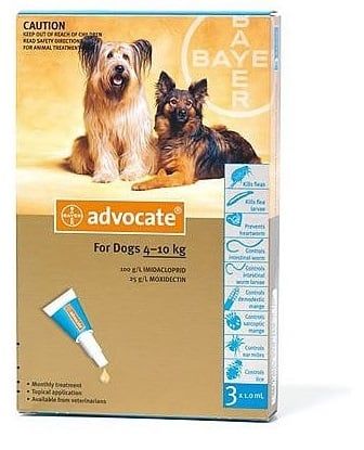 Advocate 4-10kg trị kí sinh trong ngoài cho chó 1.0ml
