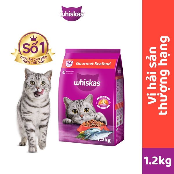 Thức ăn hạt khô Whiskas cho Mèo trưởng thành 1.2kg